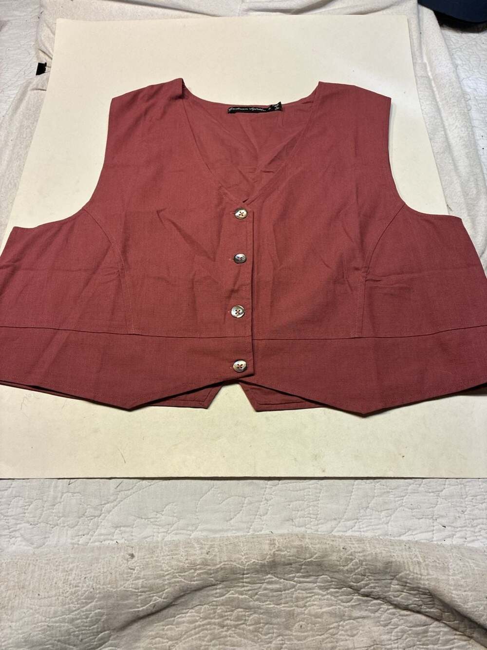 Gudrun Sjödén Women's Sleeveless Button-Down Linen-Blend Waistcoat Vest